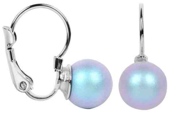 Levien Půvabné perlové náušnice Pearl Iridescent Light Blue + 2 měsíce na vrácení zboží