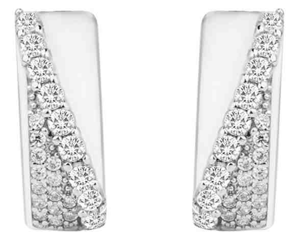 JVD Stylové stříbrné náušnice s třpytivými zirkony SVLE0668XH2BI00 + 2 měsíce na vrácení zboží