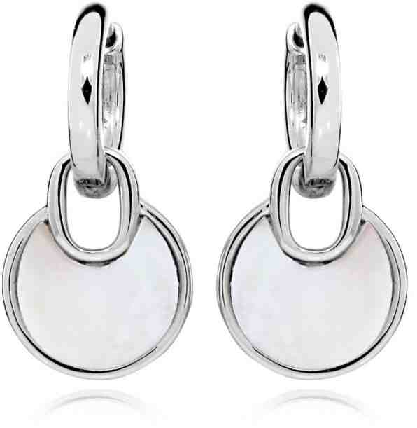 JVD Elegantní stříbrné náušnice kruhy s perleťovými přívěsky SVLE0347SH8PL00 + 2 měsíce na vrácení zboží