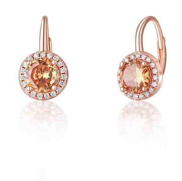 JVD Bronzové náušnice s oranžovými zirkony SVLE0986XH2RO00 + 2 měsíce na vrácení zboží