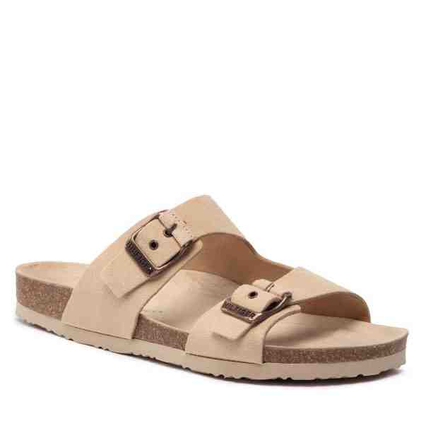 TOMMY HILFIGER Cork Suede Buckle Sandal FM0FM04367